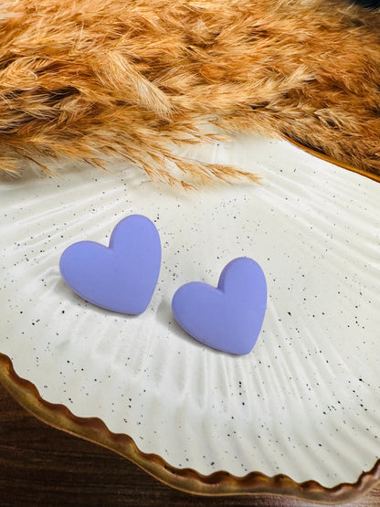 HeyBae Purple Heart Statement Earrings Styled for Party and Festive Look