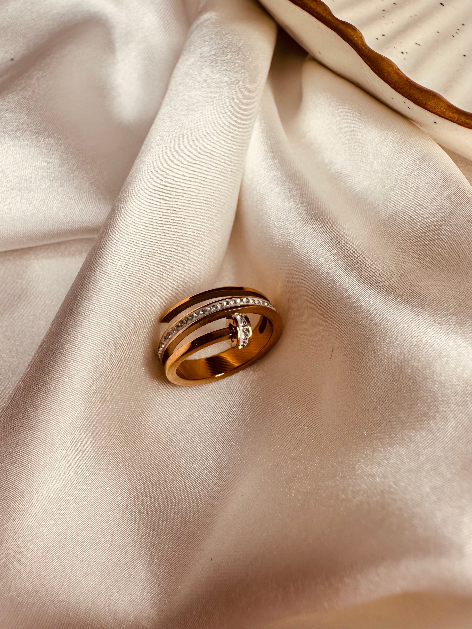 Designer rose gold studded nail ring with anti-tarnish shine – HeyBae