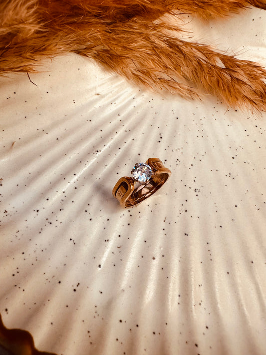 HeyBae Rose Gold Solitaire Ring – Anti-Tarnish Stainless Steel