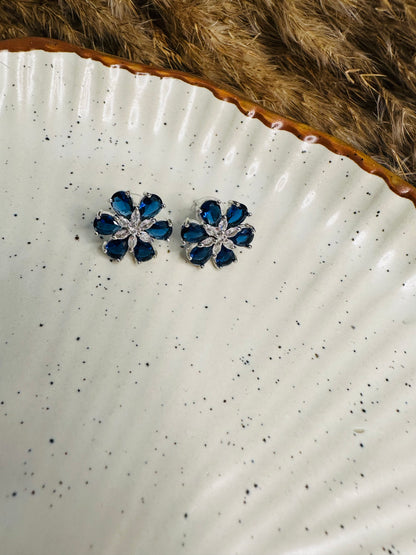 Shiny HeyBae AD Stone Flower Earrings with intricate detailing