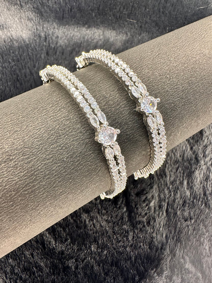 HeyBae silver bangle in premium designer style