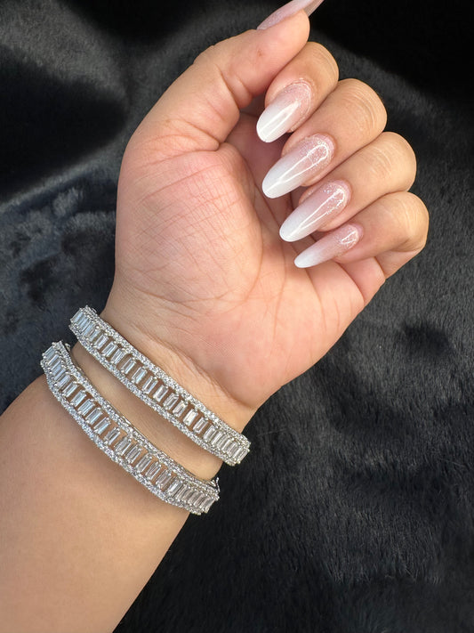 HeyBae Sparkling AD Bangle Size 2.4 & 2.6 – Gold finish with American Diamonds