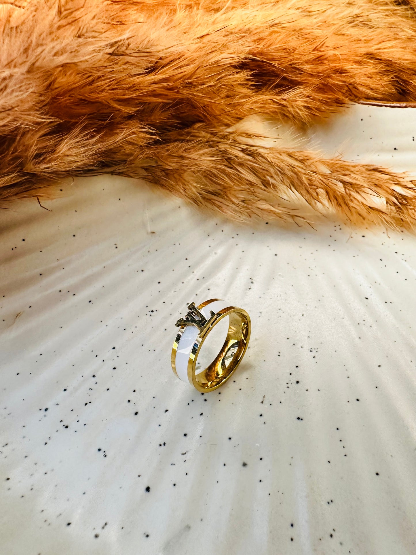 Stainless Steel LV Ring by HeyBae – Gold Plated Anti-Tarnish