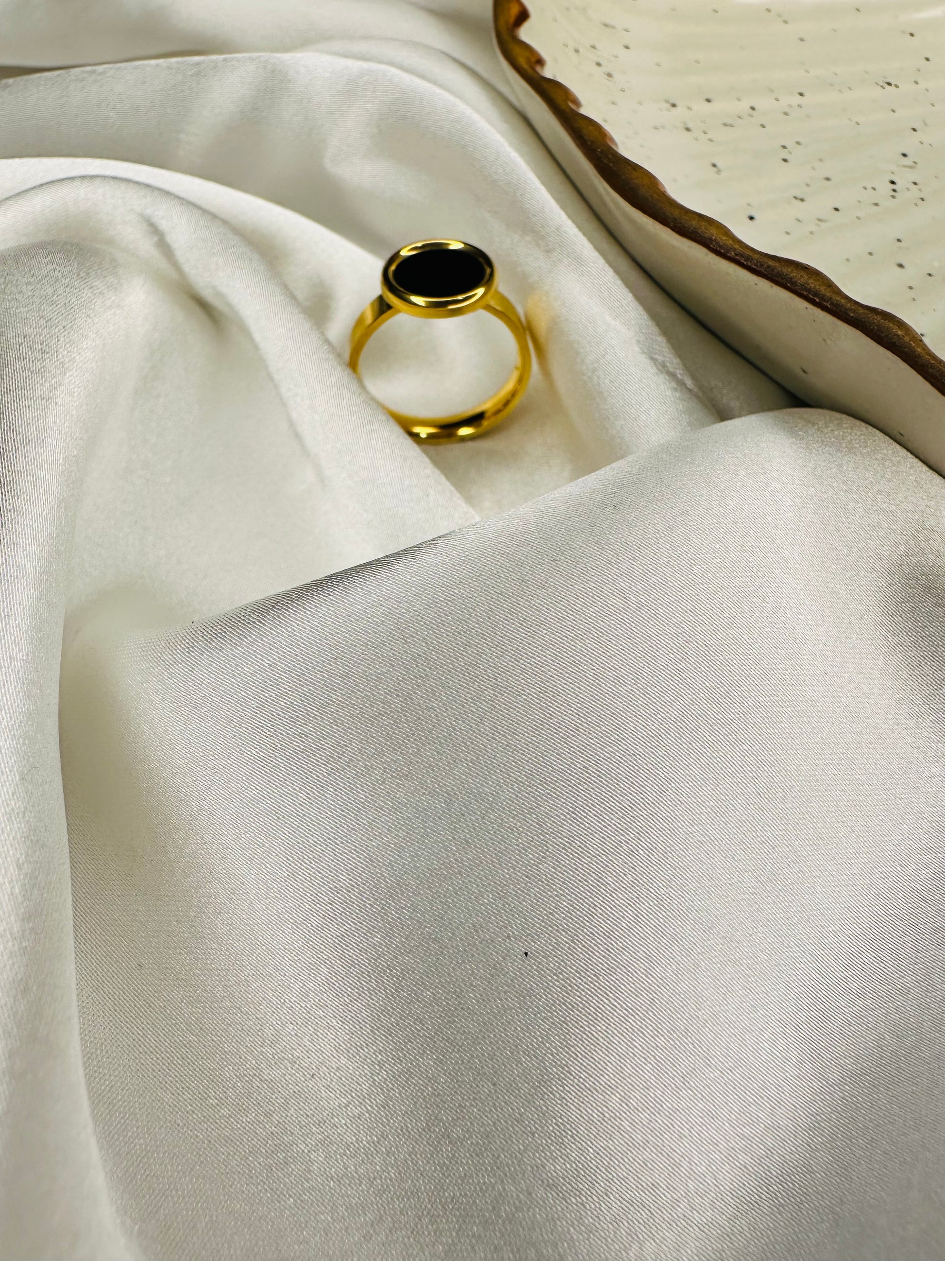 HeyBae gold statement ring with black stone – perfect for ethnic & western wear