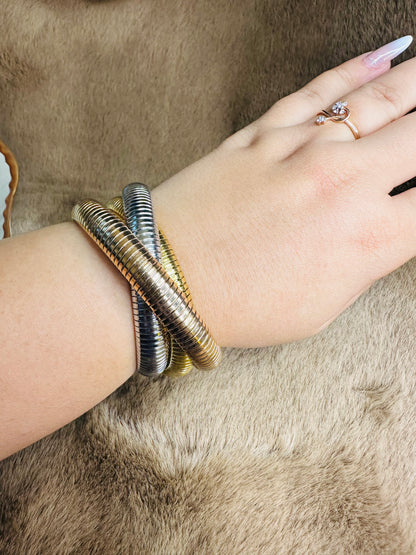 Stylish Triple Coil Chunky Bracelet for Party & Festive Wear – HeyBae