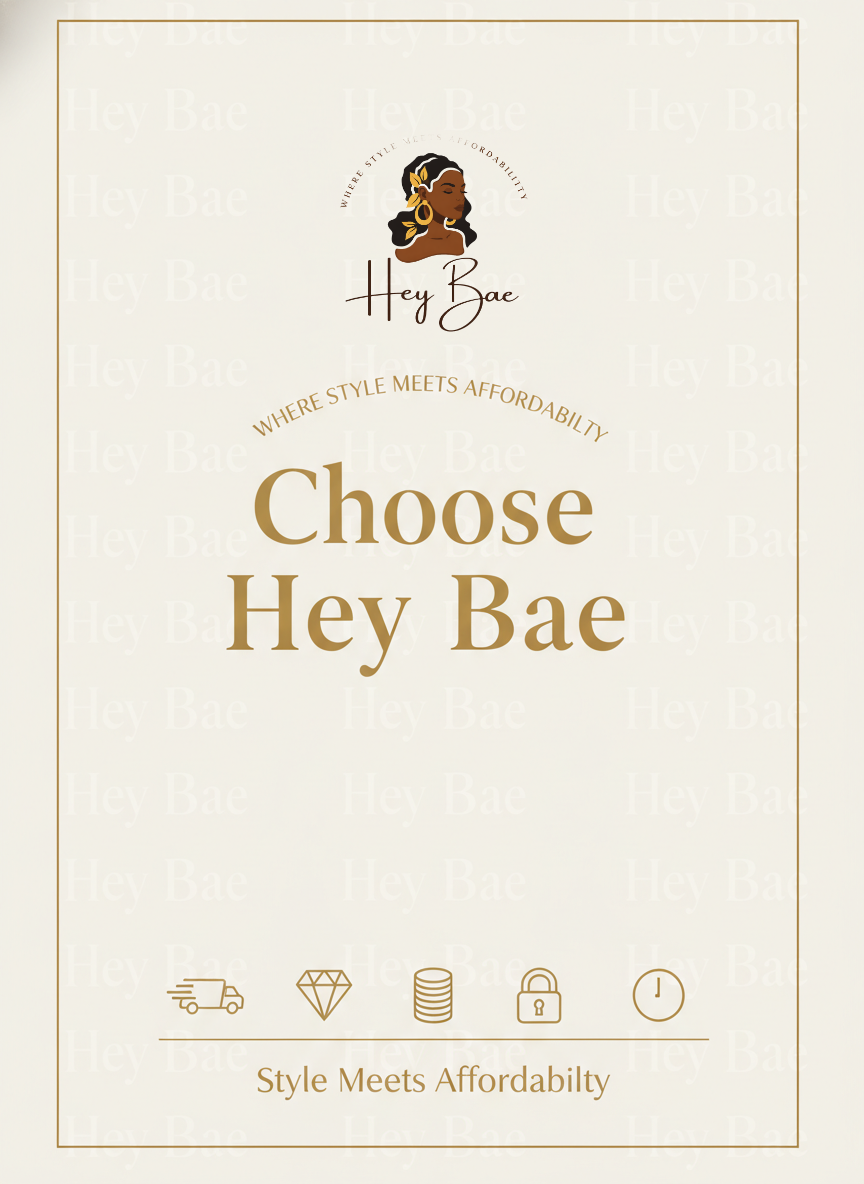 Promotional graphic for Hey Bae with brand logo and text on a light background