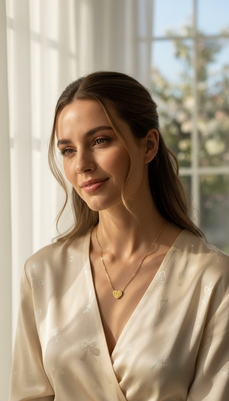 Hey Bae 11:11 Heart Gold Pendant Necklace – Angel Number Manifestation Jewelry for Women