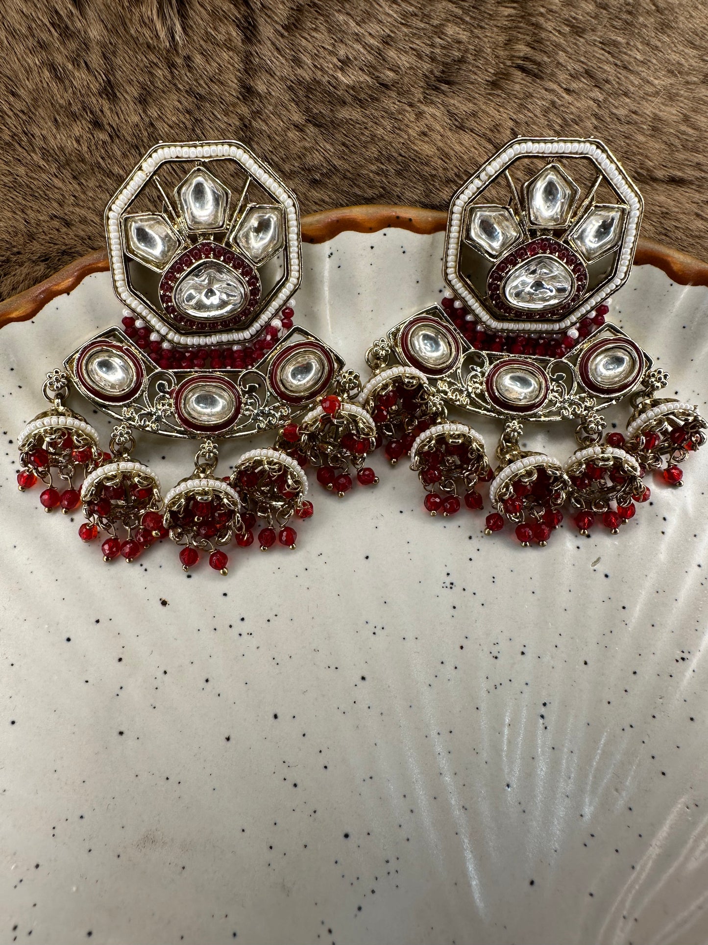 Maroon Oxidized Silver Jewellery Collection India