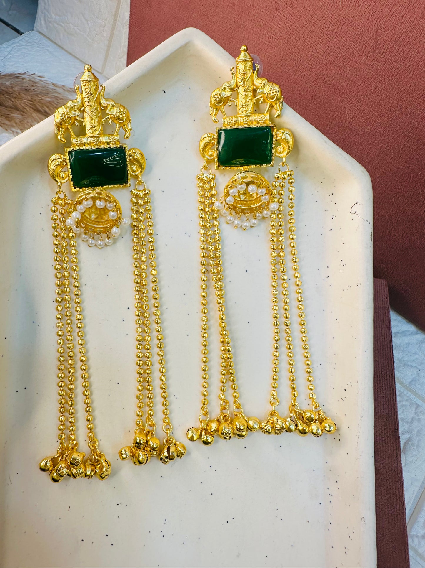 Matte Gold Brass Earrings for Women