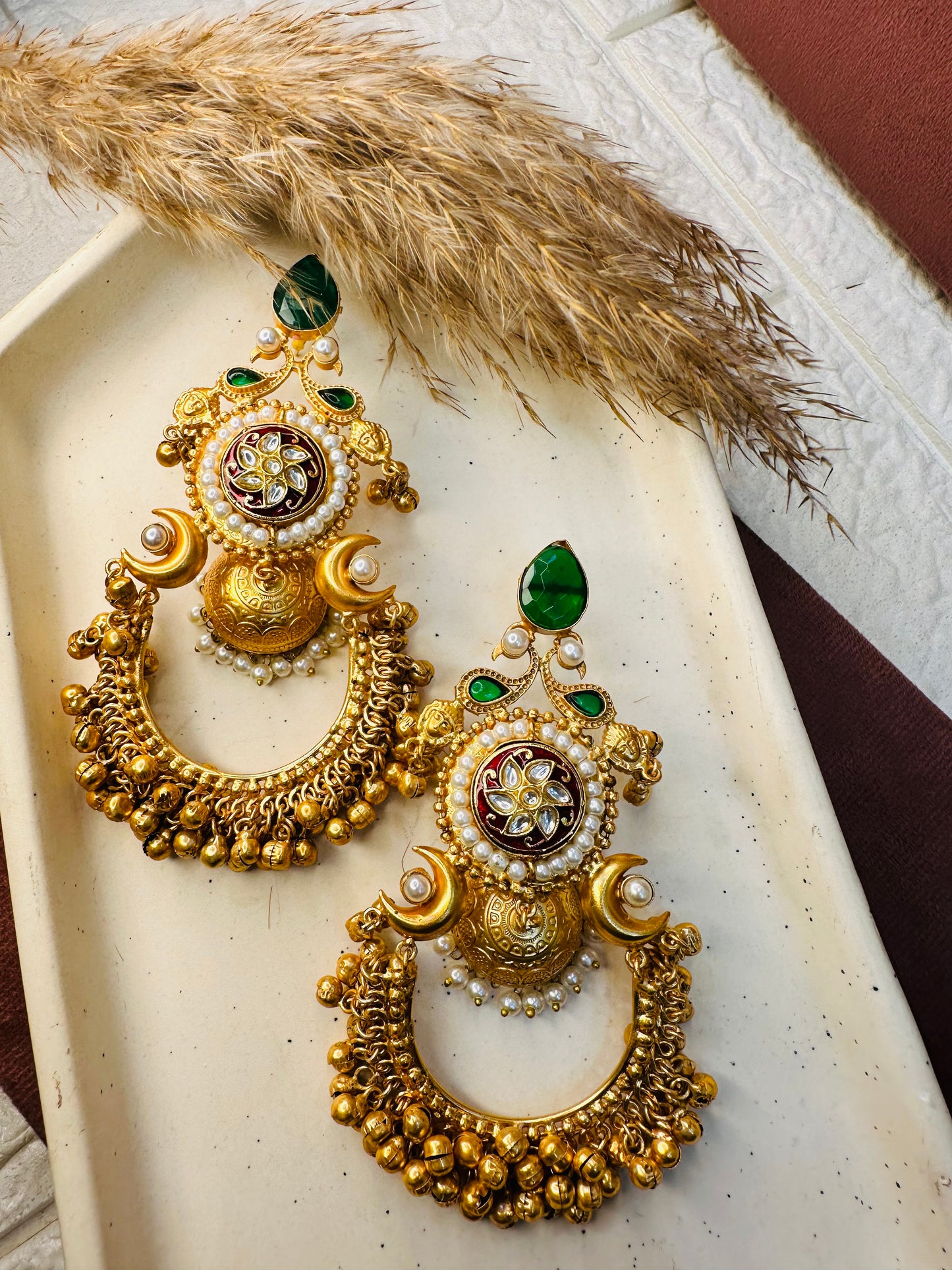 Antique Gold Ethnic Earrings by Hey Bae