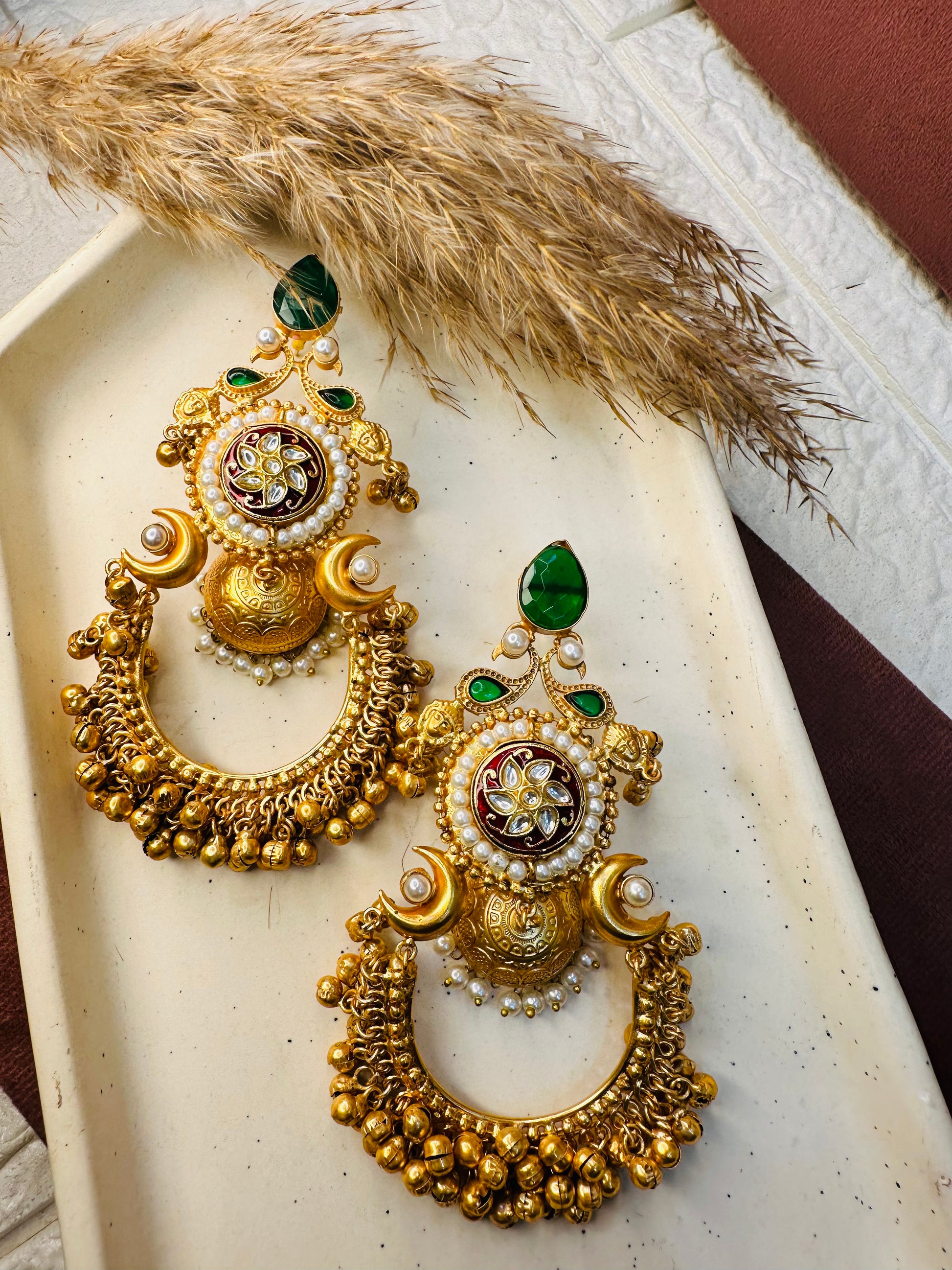 Antique Gold Ethnic Earrings by Hey Bae