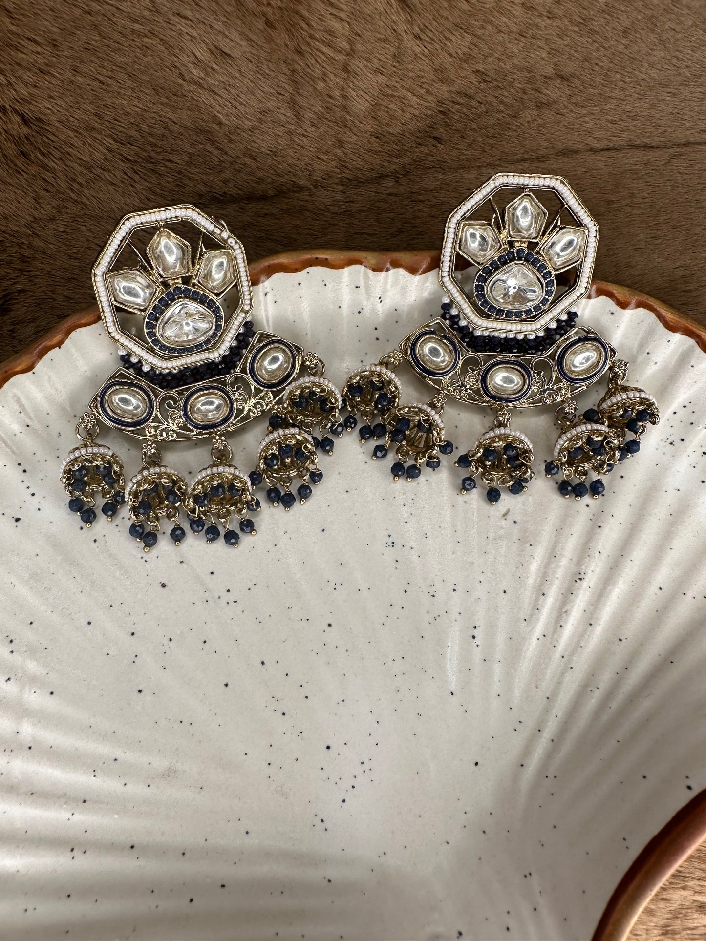 Oxidized Silver Earrings Fashion Black Finish