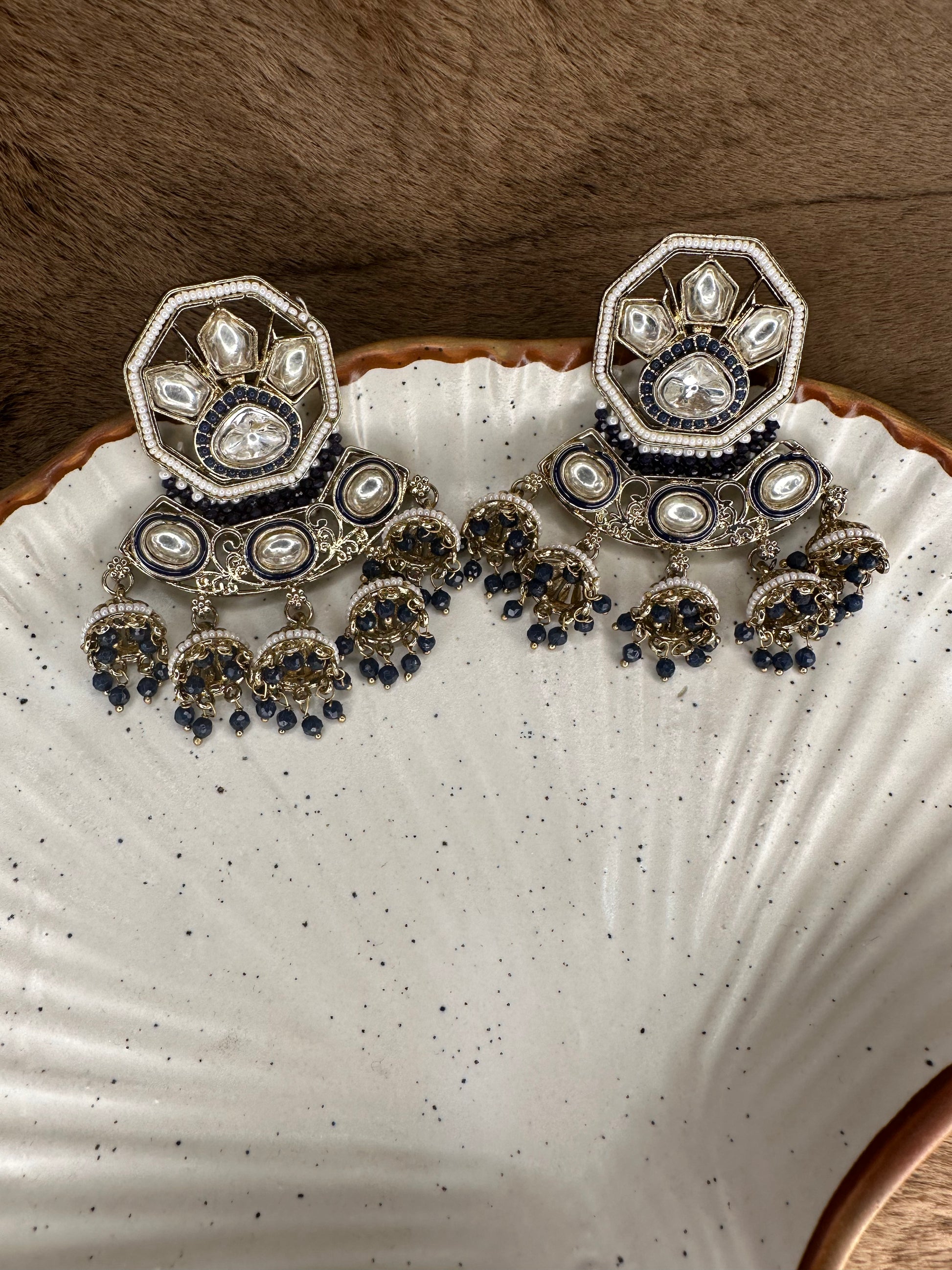 Oxidized Silver Earrings Fashion Black Finish