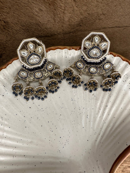 Oxidized Silver Earrings Fashion Black Finish