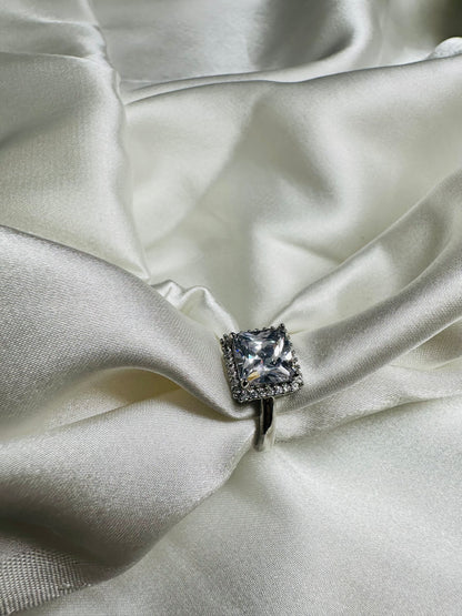 Premium Stainless Steel American Diamond Ring – Adjustable Fit