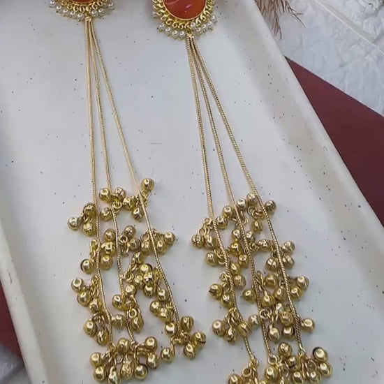 Matte Antique Gold Brass Earrings for Women
