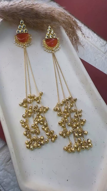 Matte Antique Gold Brass Earrings for Women
