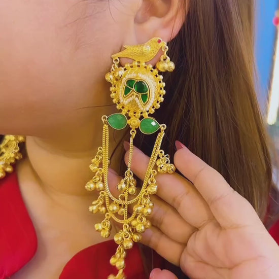 Antique Gold Ethnic Earrings by Hey Bae
