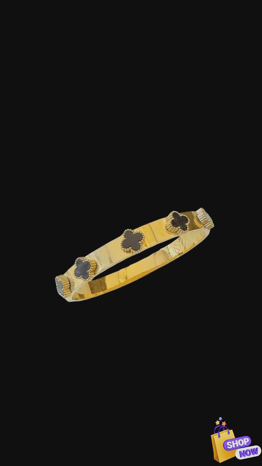 black clover gold plated anti tarnish bracelet for women

