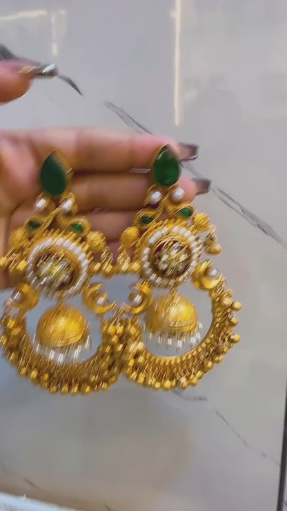 Matte Gold Festive Earrings by Hey Bae
