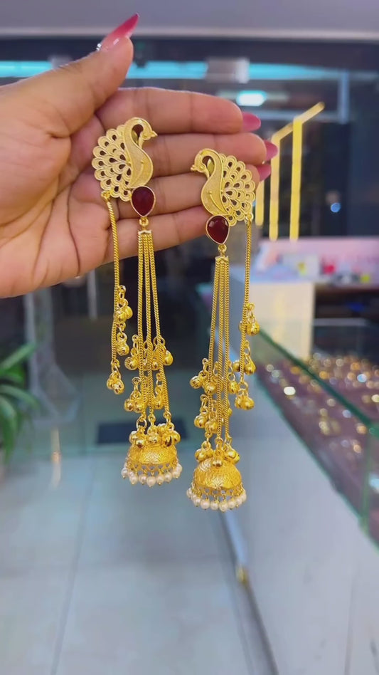 Brass Geometric Antique Gold Earrings for Women