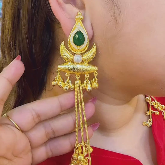 Handcrafted Brass Floral Earrings for Festive Wear