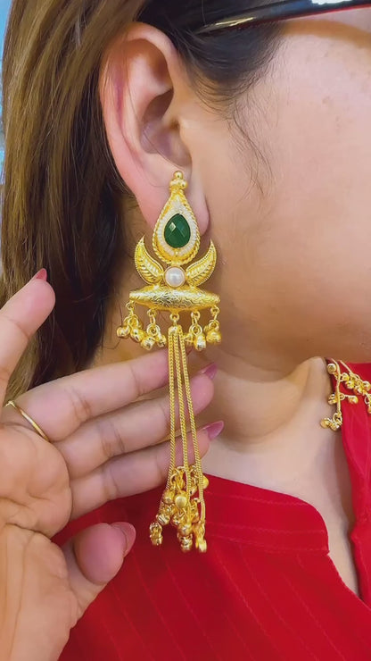 Handcrafted Brass Floral Earrings for Festive Wear