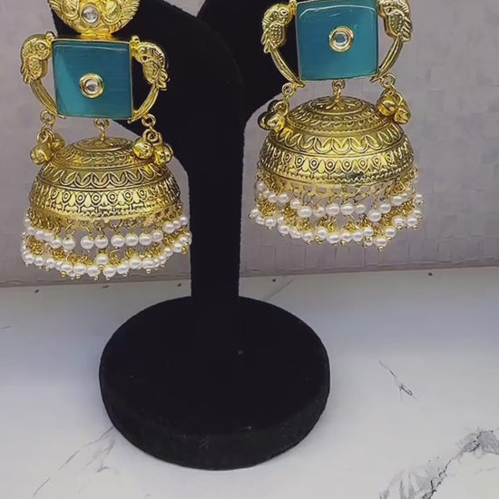 HeyBae Handcrafted Golden Jhumka Earrings