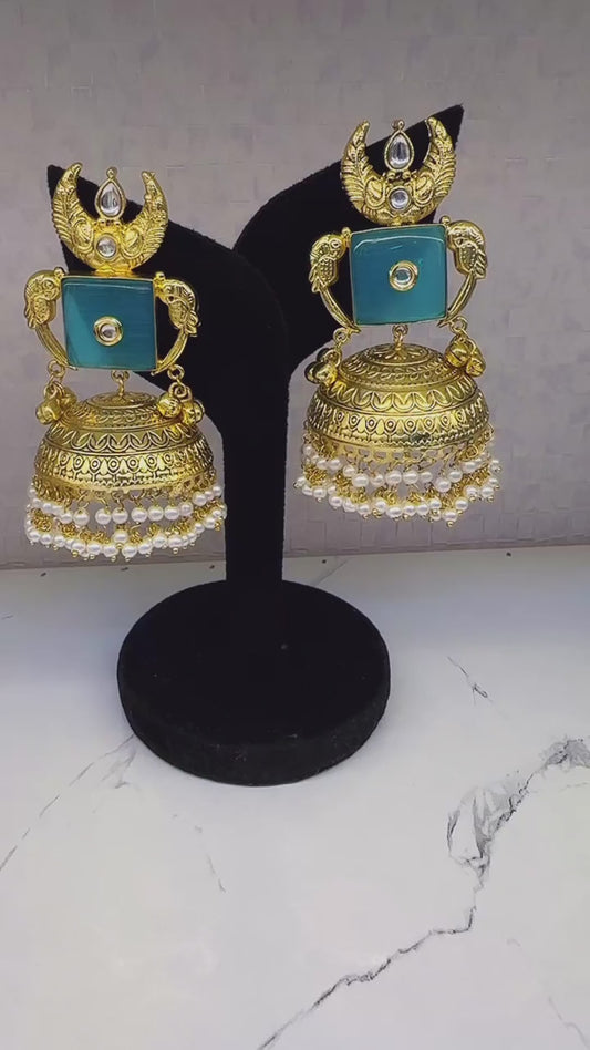 HeyBae Handcrafted Golden Jhumka Earrings