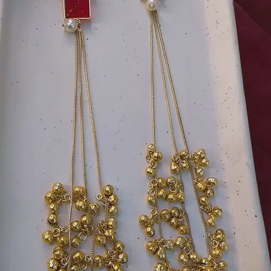 Matte Gold Brass Earrings for Festive Wear