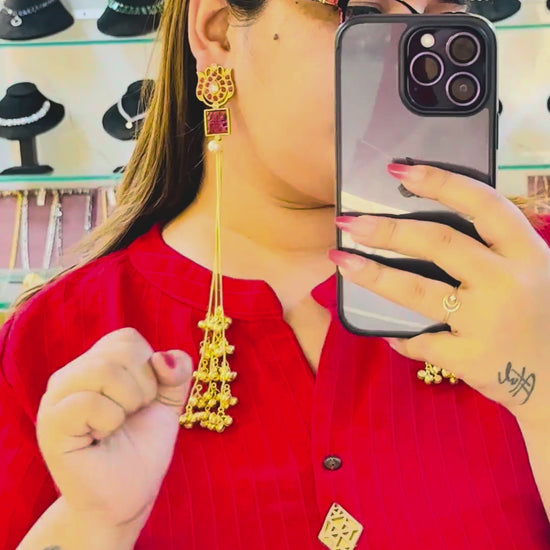 Brass Ethnic Earrings for Party and Traditional Wear