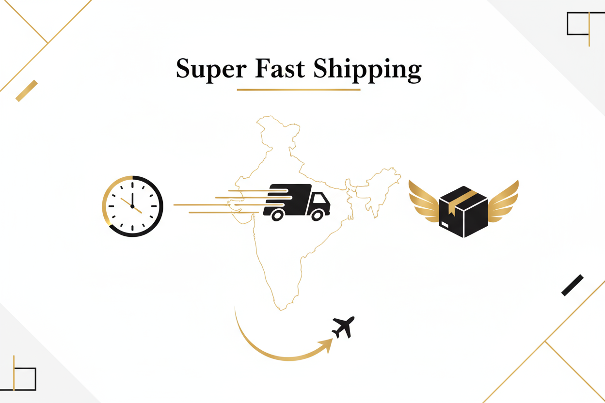 Super fast shipping across India
more infographics and images showing fast delivery